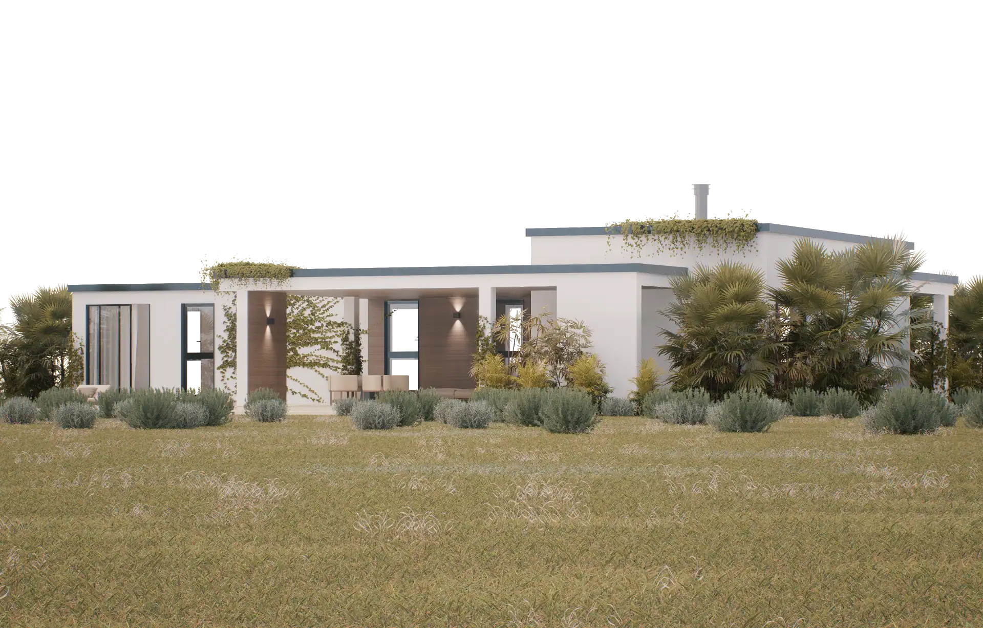 Modern luxury villa with landscaped garden and contemporary design at Atelier Roy Chaaya.